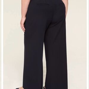 Lane Bryant Size 20 Perfect Drape Navy Blue High Rise Wide-Leg Trousers
